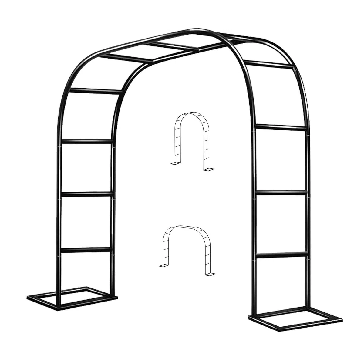Robuster Metall-Gartenbogen für Kletterpflanzen, verstellbares Pergola-Rankgitter (120 x 220 cm), Gartendekoration, Outdoor-Zeremonie, Struktur, Gartentor