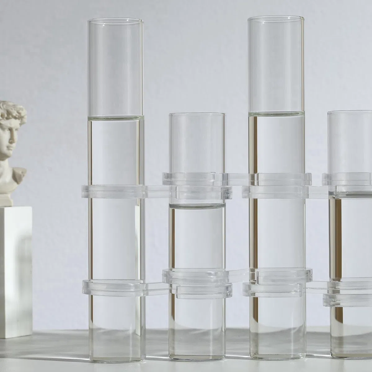 2Satz Blumenvase mit Scharnieren, Verschiedene Höhen, Reagenzglas-Vermehrungsstation Aus Klarem Zylinderglas, für Innendekoration