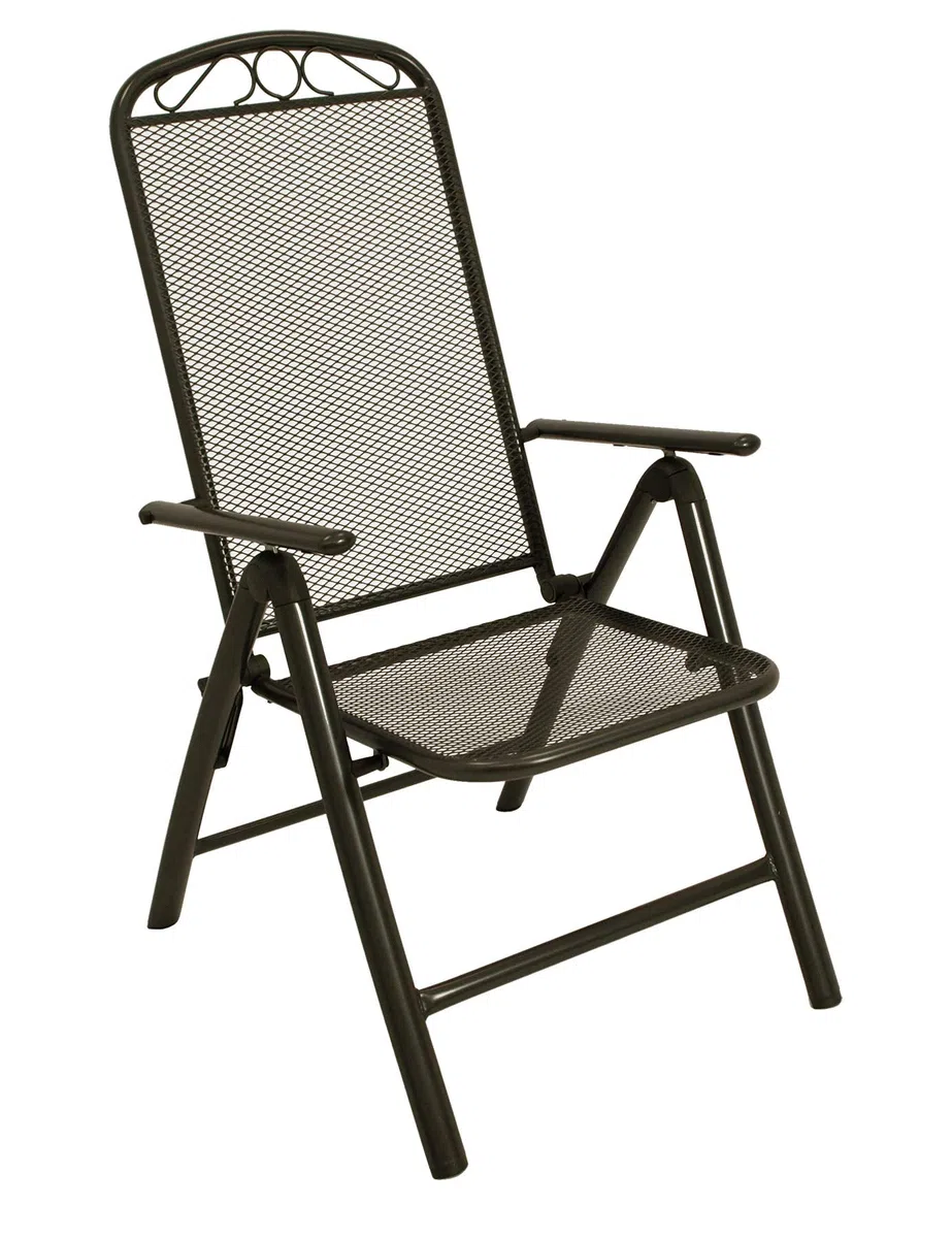 DEGAMO Klappsessel Hochlehner Classic, Streckmetall anthrazit, 5-Fach verstellbar, 2 STÜCK