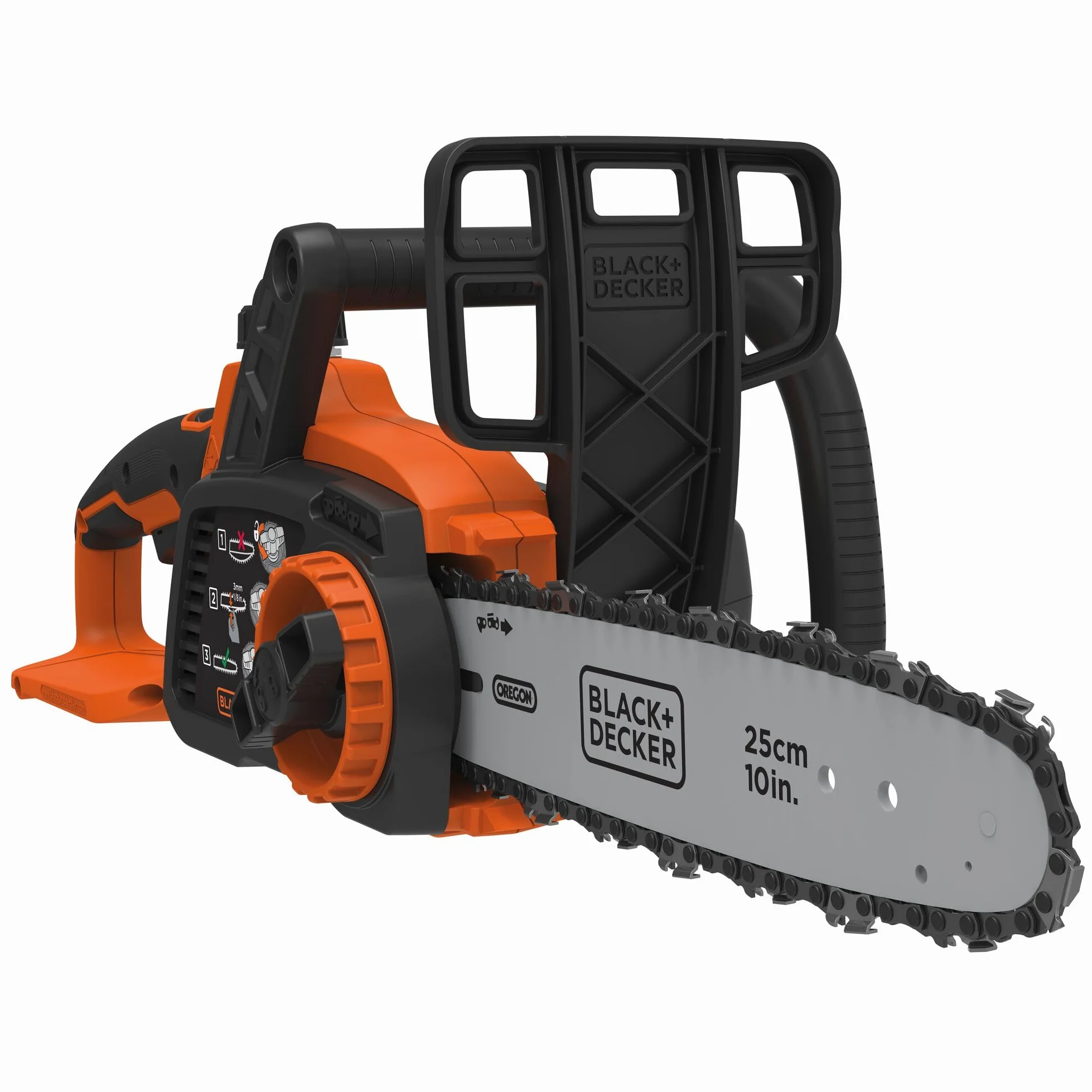 BLACK+DECKER Akku-Kettensäge Astsäge (18V Li-Ion-Akku, 25 cm Schwertlänge, 180 mm max. Durchmesser, geeignet für Holz- und Gartenarbeiten, ohne Akku und Ladegerät) GKC1825LB