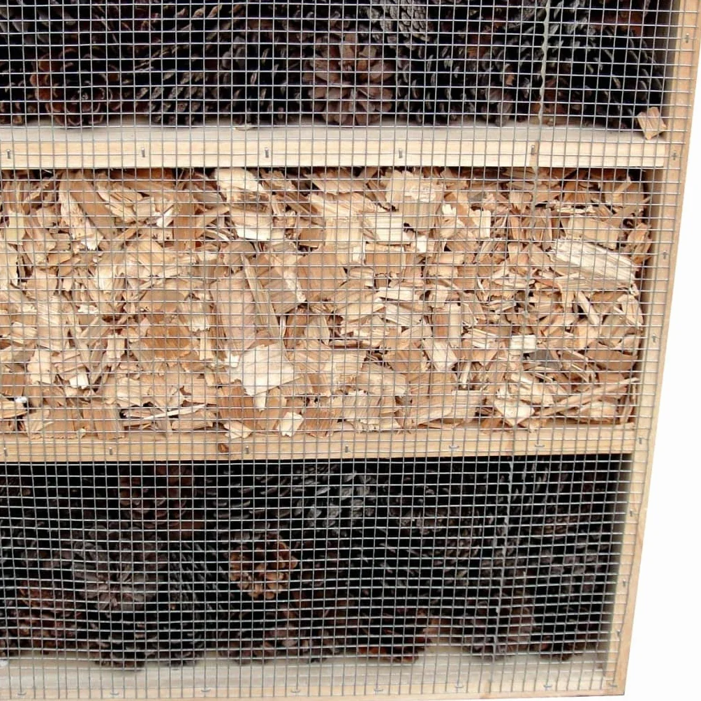 XXL Insektenhotel mit Nisthilfen für Garten, Insektenhotel aus Massivholz, Bienenhotel und Nistkasten für Wildbienen, Florfliegen und Schmetterlinge, 45,5 x 15 x 99 cm
