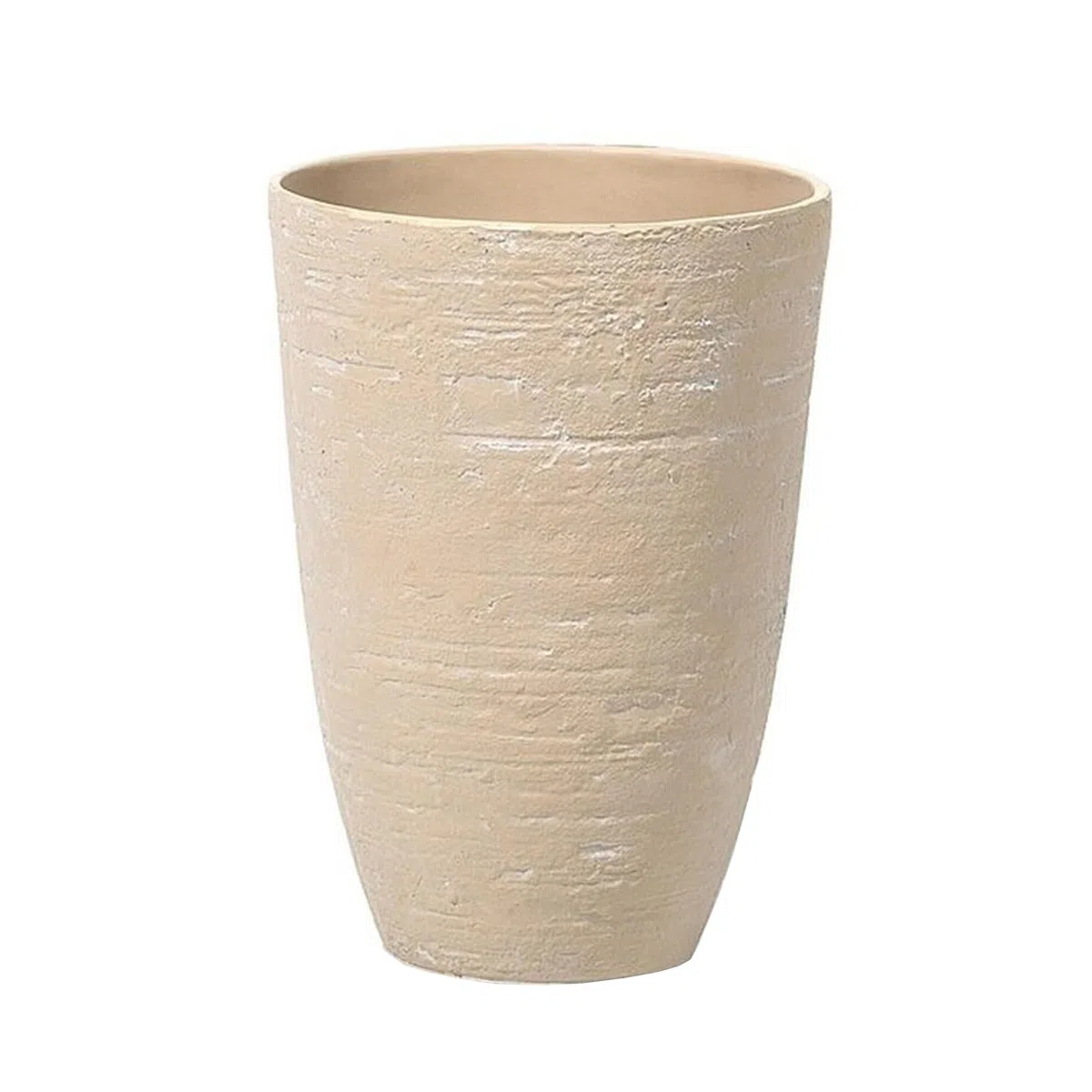 Blumentopf 2er Set Steingemisch/Glasfaser beige 35x35x50 cm rund Modern Camia