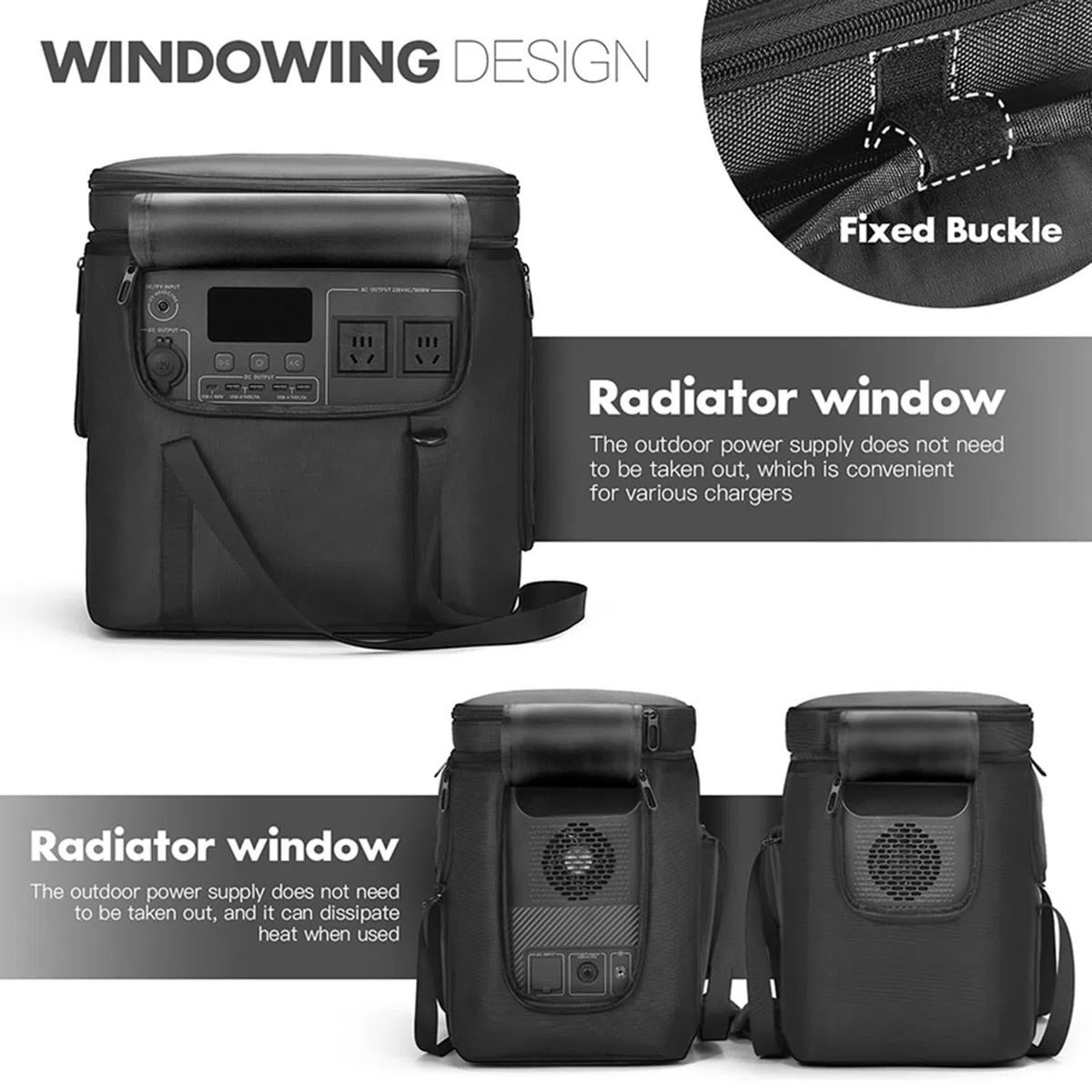 Reisetasche für BLUETTI AC180 tragbare Kraftstation, Outdoor-Tragetasche, Aufbewahrungstasche, kompatibel mit Bluetti AC180 tragbares Netzteil-Zubehör (nur Tasche)