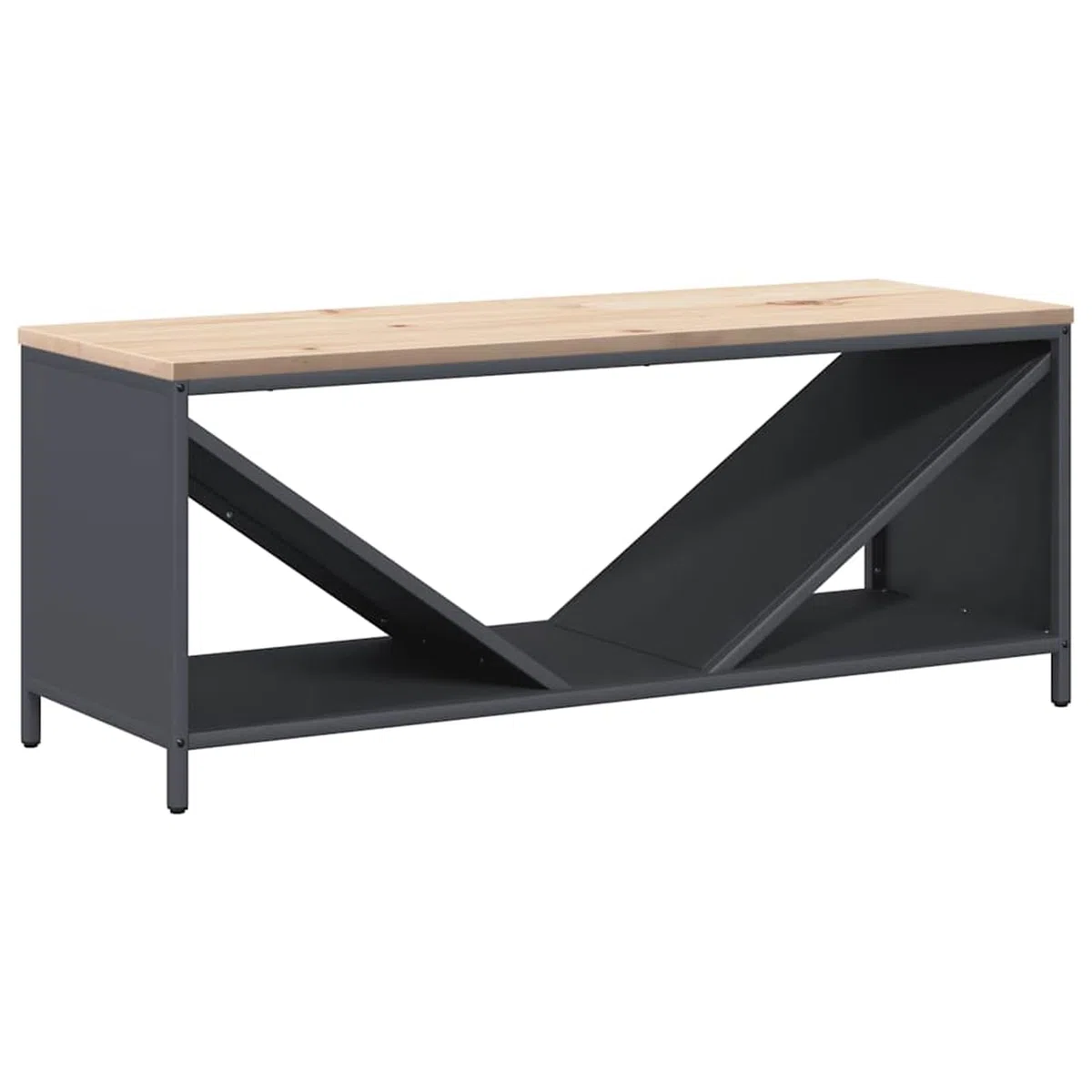 Brennholzregal Kaminholzregal mit massiver Kiefernholzplatte Anthrazit 100,5x35,5x40 cm – robust, stapelbar & trocknungsoptimiert für Kamin, Ofen & Wohnzimmer