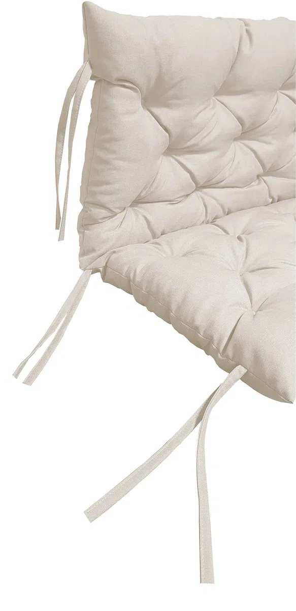 chilly pilley Bankkissen Relax Palettenkissen mit Rückenlehne Gartenschaukelkissen mit Nähten Gesteppt Gartenkissen Garten Kissen Sitzpolster Hollywoodschaukel (110x50x50, Creme)