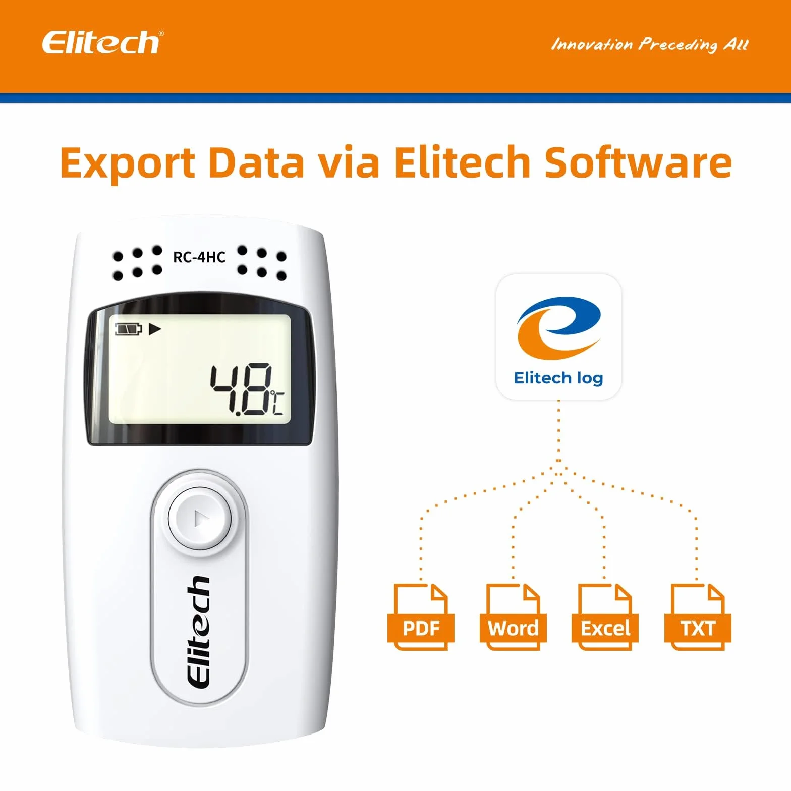 Elitech USB Thermometer Hygrometer Thermo-Hygrometer Feuchtigkeits-Meter Feuchtigkeit Monitor Innen/Außen Temperatur Messgerät Thermostat Sensor Sonde(10Packungen)