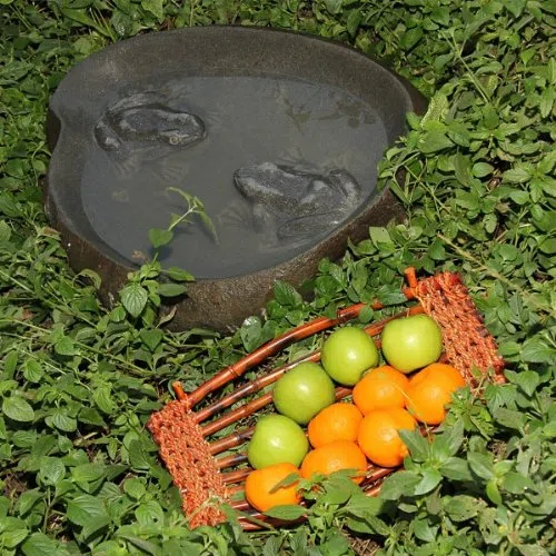 Grosses Stein Vogelbad Vogeltränke oval Gartendeko ca 50 cm