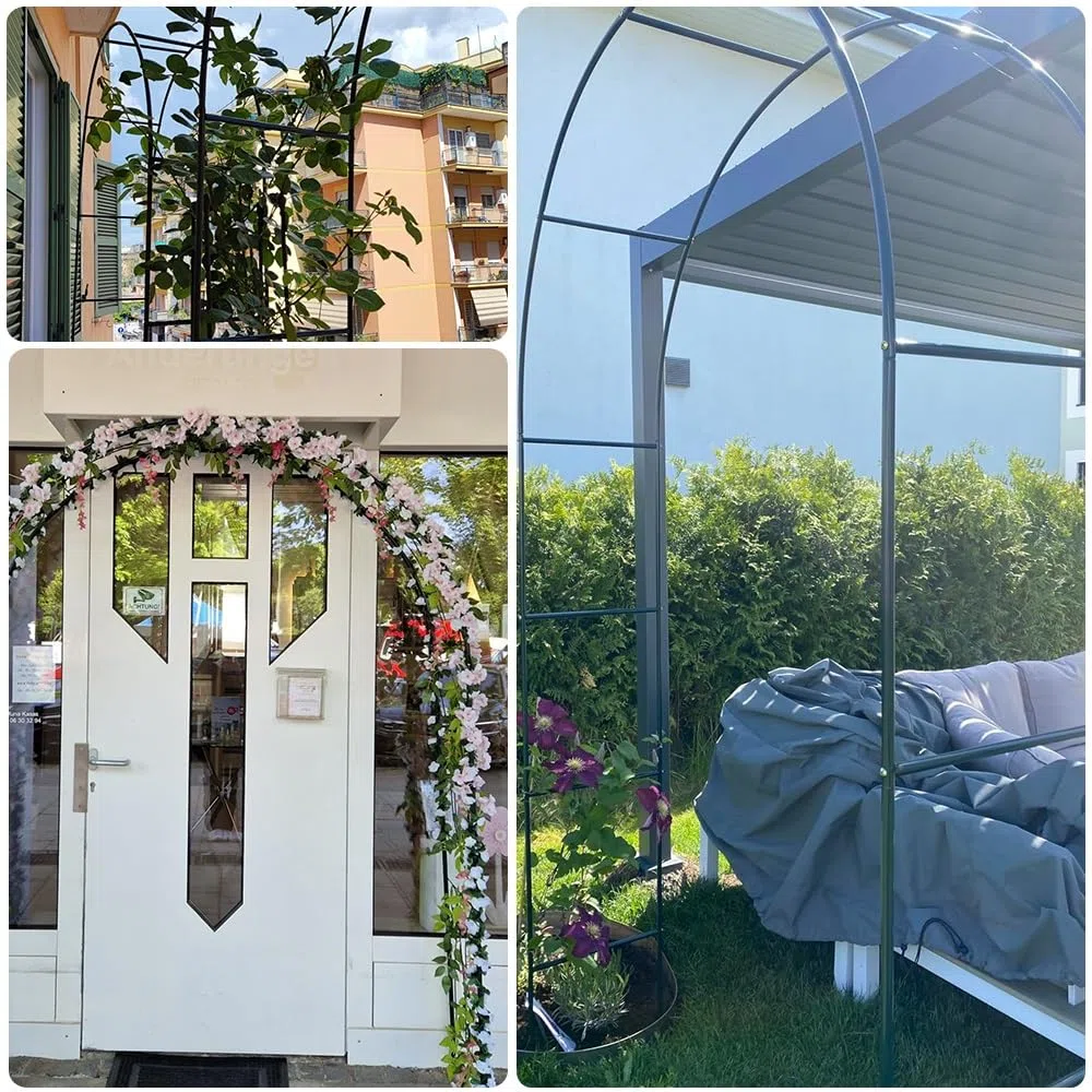Gartenbogen Rankgitter für Kletterpflanzen, Metallrosenstütze, Außendekoration für Hochzeiten und Veranstaltungen, 1,6 m bis 3,5 m höhenverstellbar, stilvolles Design