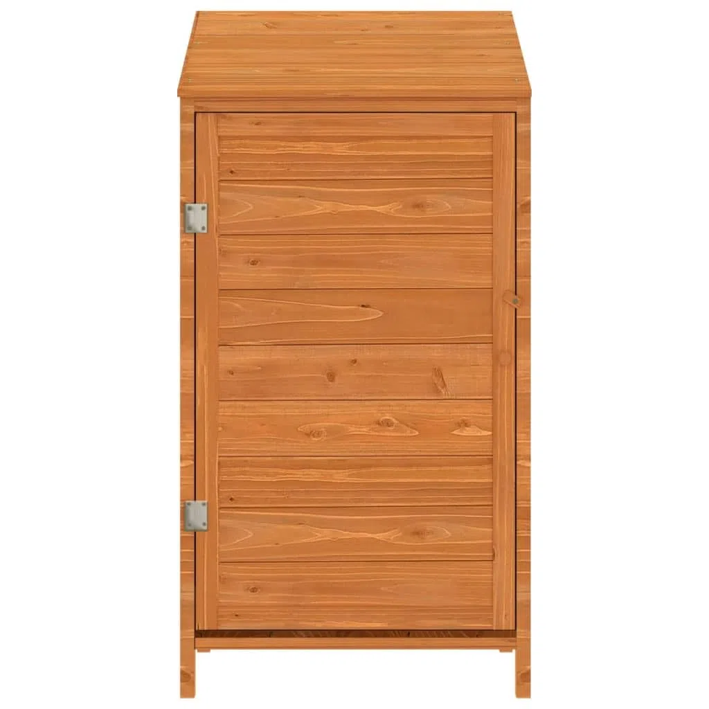 Geräteschuppen Braun 55x52x112 cm Gartenschrank aus Tannenholz - Kleines Gartenhaus aus Massivholz für Werkzeuge, Rasenpflege und Gartenutensilien im Außenbereich