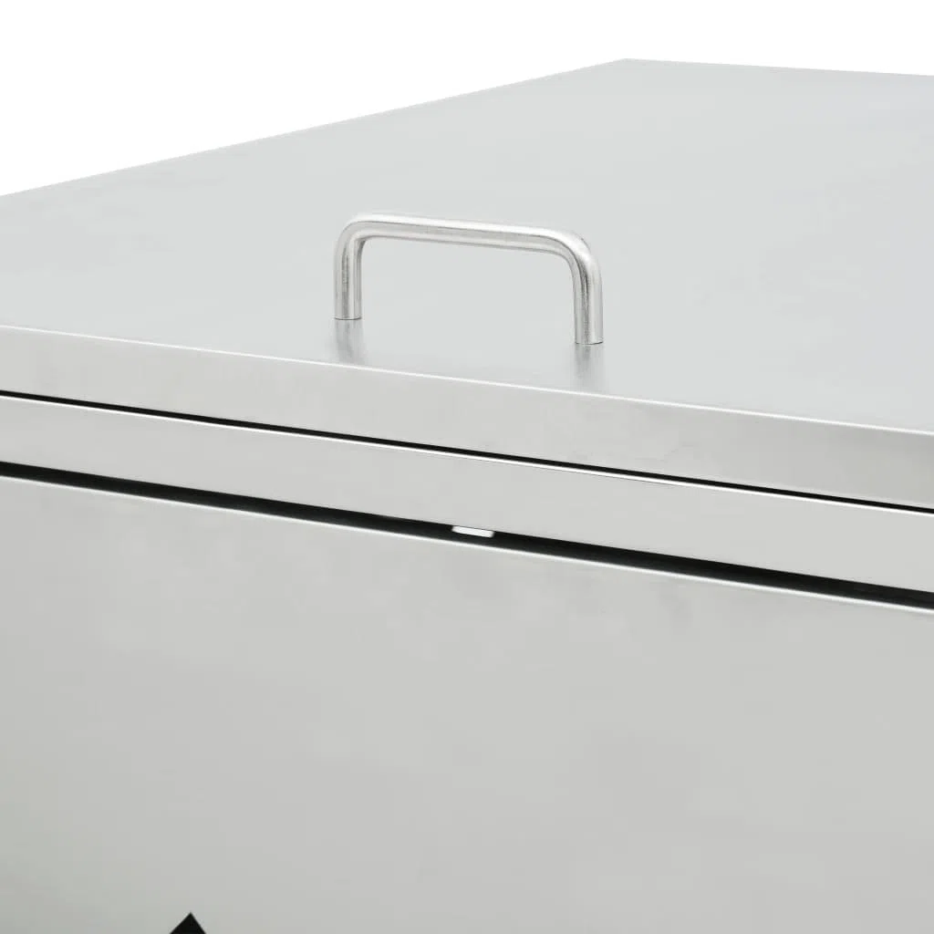 Hommdiy Mülltonnenbox für 4/3/2/1Tonnen 240L, Edelstahl,Mülltonnenverkleidung Gartenbox Müllcontainer,Silber (4 Bins)