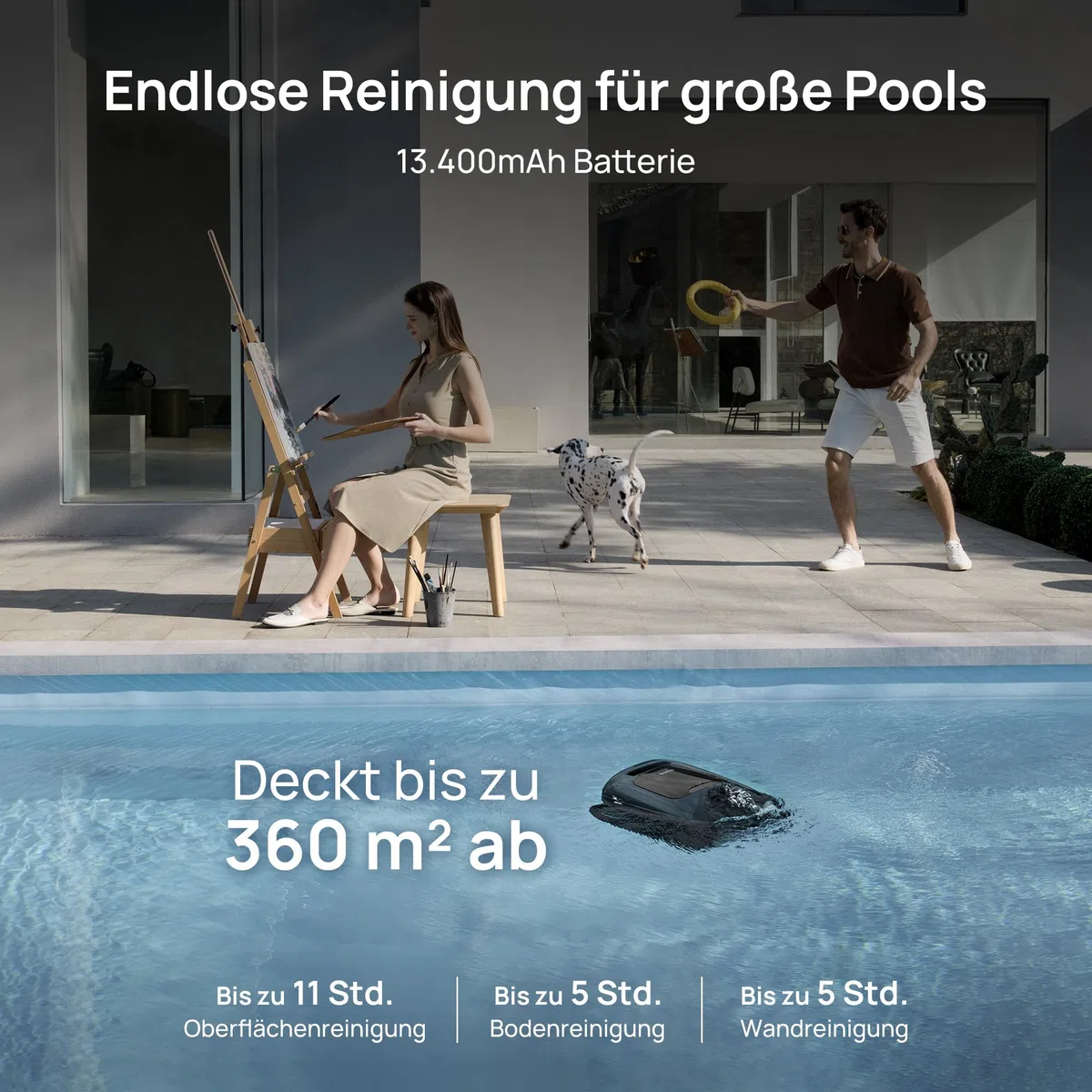 Beatbot AquaSense 2 Pro Poolroboter Set mit Klärmittel-Satz, Oberflächen | Poolsauger Design für Reinigung Boden, Wand, Oberflächen und klärt Wasser, Schwebt nach Reinigung auf Wasseroberfläche