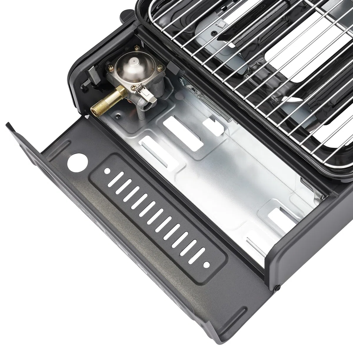 BBQ Barbecue Grill, Tragbarer Camping Gas Grillplatte mit Grillnetz, Tischgrill Campinggrill Picknickgrill, für Picknick, Garten, Terrasse, Camping, Reisen