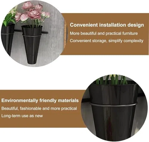 Generisch Wall Mounted Flower Display Stand - Decorative Indoor/Outdoor Plant Holder - Plastic Floral Container Rack for Home & Garden Decor - Modern Vertical Plant Shelf