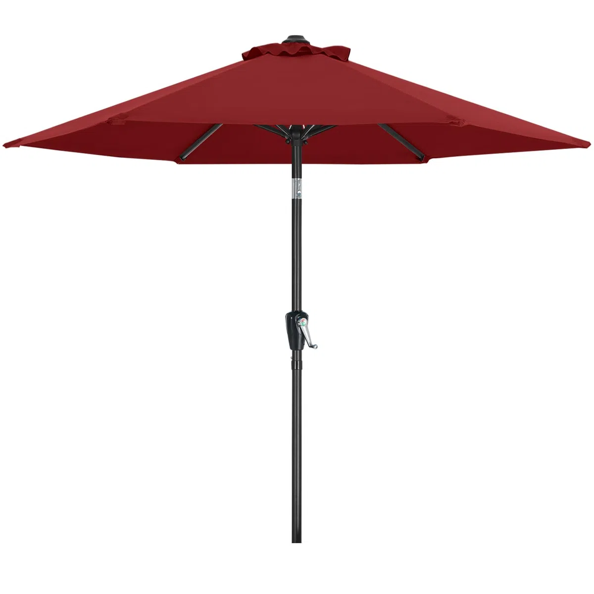 MasterCanopy 230 cm Sonnenschirm mit 6 Rippen & Kurbel, Burgund | Neigungsverstellbar, UPF50+ Sonnenschutz, für Patio, Garten, Terrasse, Markt
