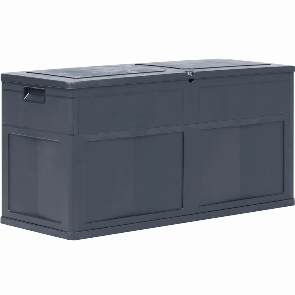 Garten-Aufbewahrungsbox 320 L Schwarz, Stauraum für Kissen Decken Werkzeuge, Robuste Kunststoff Truhe mit Holz-Optik für Innen und Außen, Vielseitige Aufbewahrungslösung,