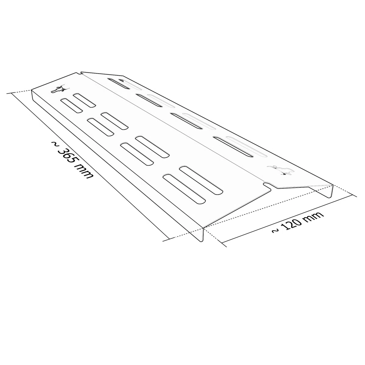 tuning-art GA45 Gasgrill Brennerabdeckung Edelstahl kompatibel mit Enders Boston Pro 4 Gasgrills | Brennerschutz | Passgenau, Farbe:4er Set Matt Bulle