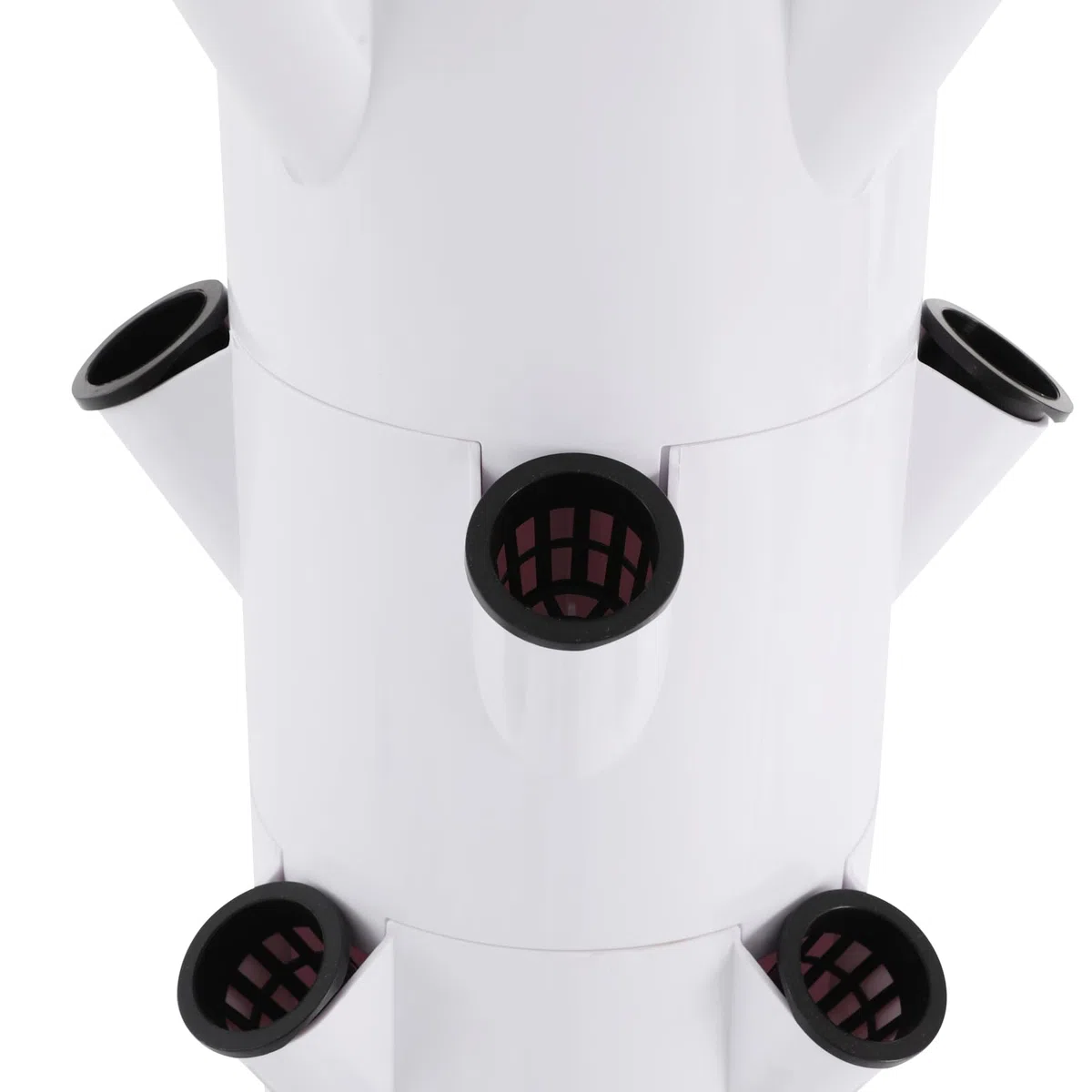 Hydroponik Turm 7 Ebenen 28 Pflanzen Vertikal mit LED und Pumpe | 28 Pflanzen auf 7 Ebenen in 53 cm Turm, 8 LED Lampen Timer, 30L Tank Rollen, Pumpe automatisch