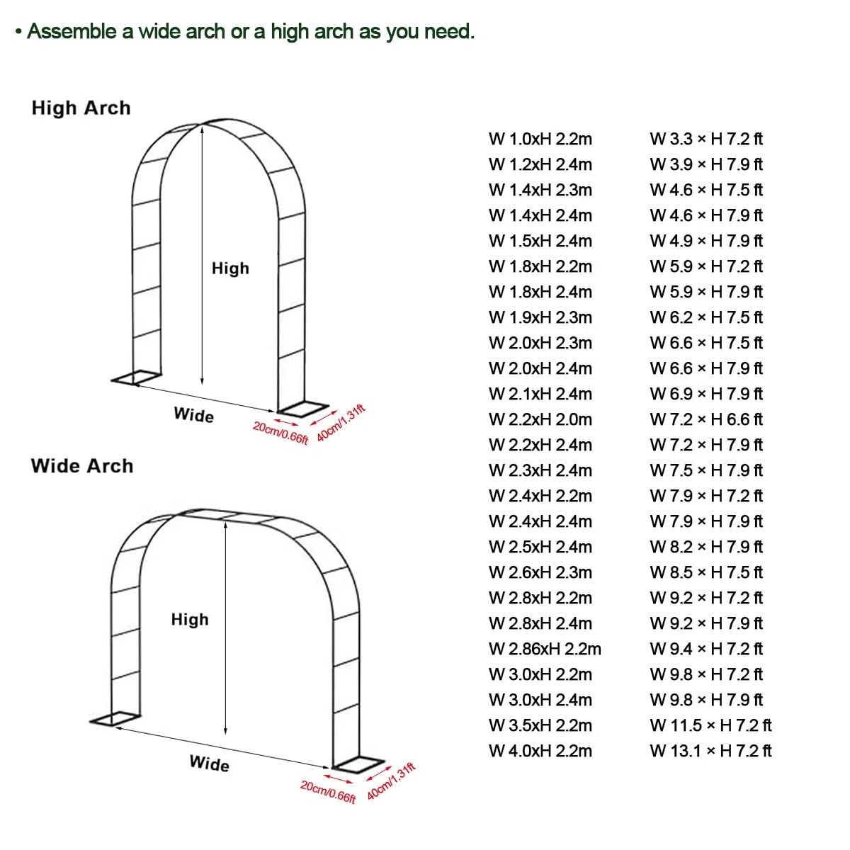 Gartenbogen aus Metall, rostfrei, für Hochzeit, Torbogen, Rankgitter für den Außenbereich, Terrasse und Hinterhof, Rasen, Dekoration, Pergola-Stütze (B 1 x H 2,2 m)