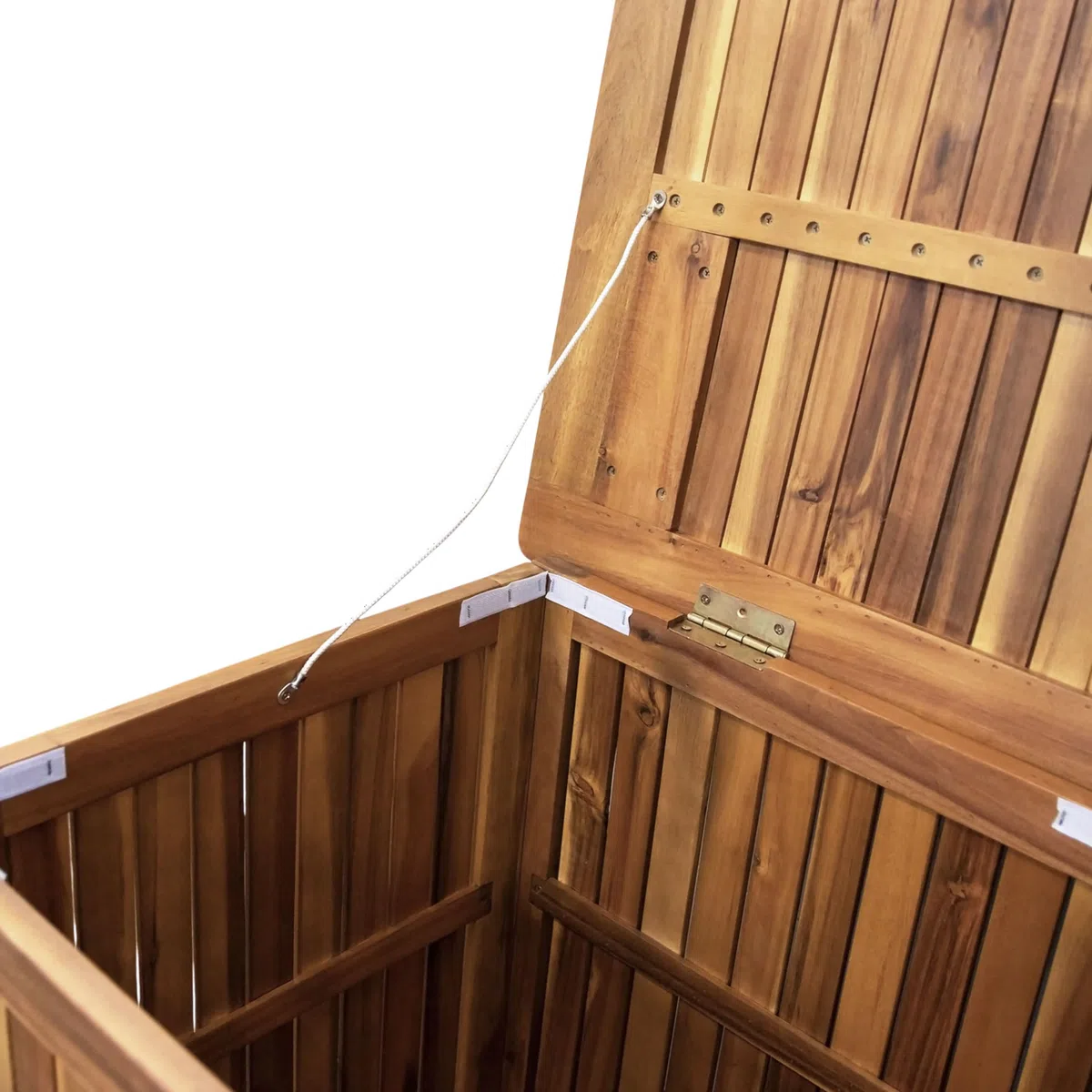 Spetebo Garten Kissenbox aus Akazienholz Natur Geölt - 133 x 58 x 55 cm - Holz Auflagenbox mit Deckel 236 L Braun - Polsterauflagen Aufbewahrungsbox für Kissen und Sitzkissen