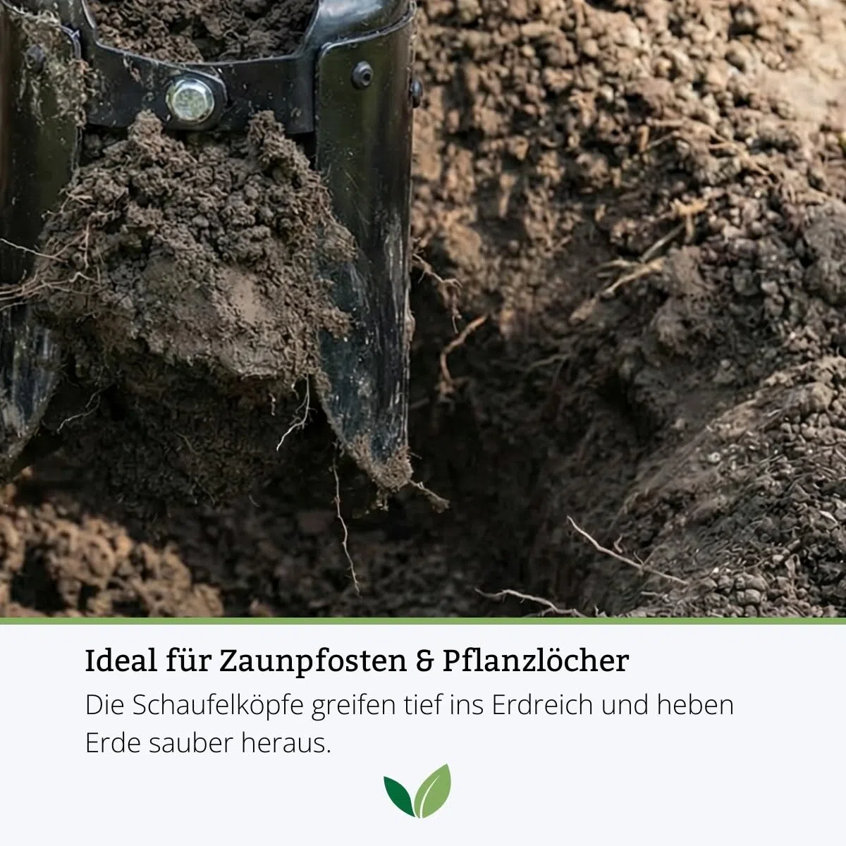 Rekord Handbagger aus Stahl mit Stahlstiel (140 cm) – Erdlochausheber zum Ausheben von Pflanzlöchern, Zaunpfosten & Erdarbeiten – stabile Schaufelköpfe - 3,9 kg