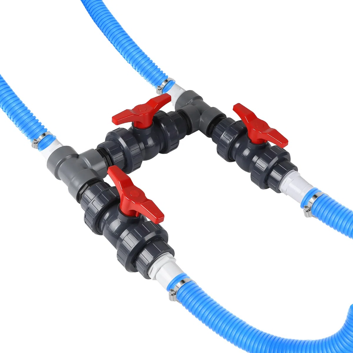 SWAWIS Bypass Pool Set Ø 50 mm Wärmepumpe Pool Anschluss-Set Poolheizung Wärmepumpe Solar Heizung Pool Bypass, Steuerung der Wasserzufuhr für eine optimale Temperaturregulierung