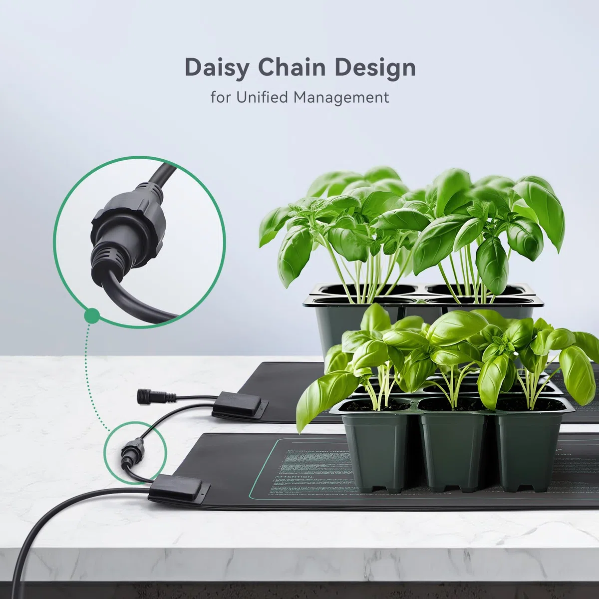 Luxbird Daisy Chain Setzling Heizmatten Verlängerungskabel 50cm 230v