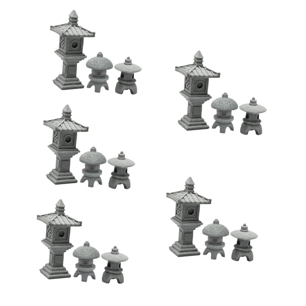 Toyvian 5 Sätze Mini Garten Ornament Teiliges Deko Mit Laterne Für Zen Für Garten Und Innenräume Geschenkidee Für Gartenliebhaber 3 Stück * 5