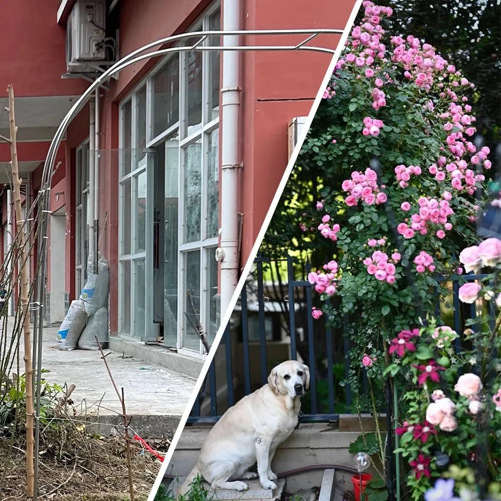 Metall-Gartenbogen-Spalier, 2 m, Stahlrahmen für Kletterpflanzen, rostbeständig, schwarz, perfekt für Gartendekoration und Pflanzenunterstützung