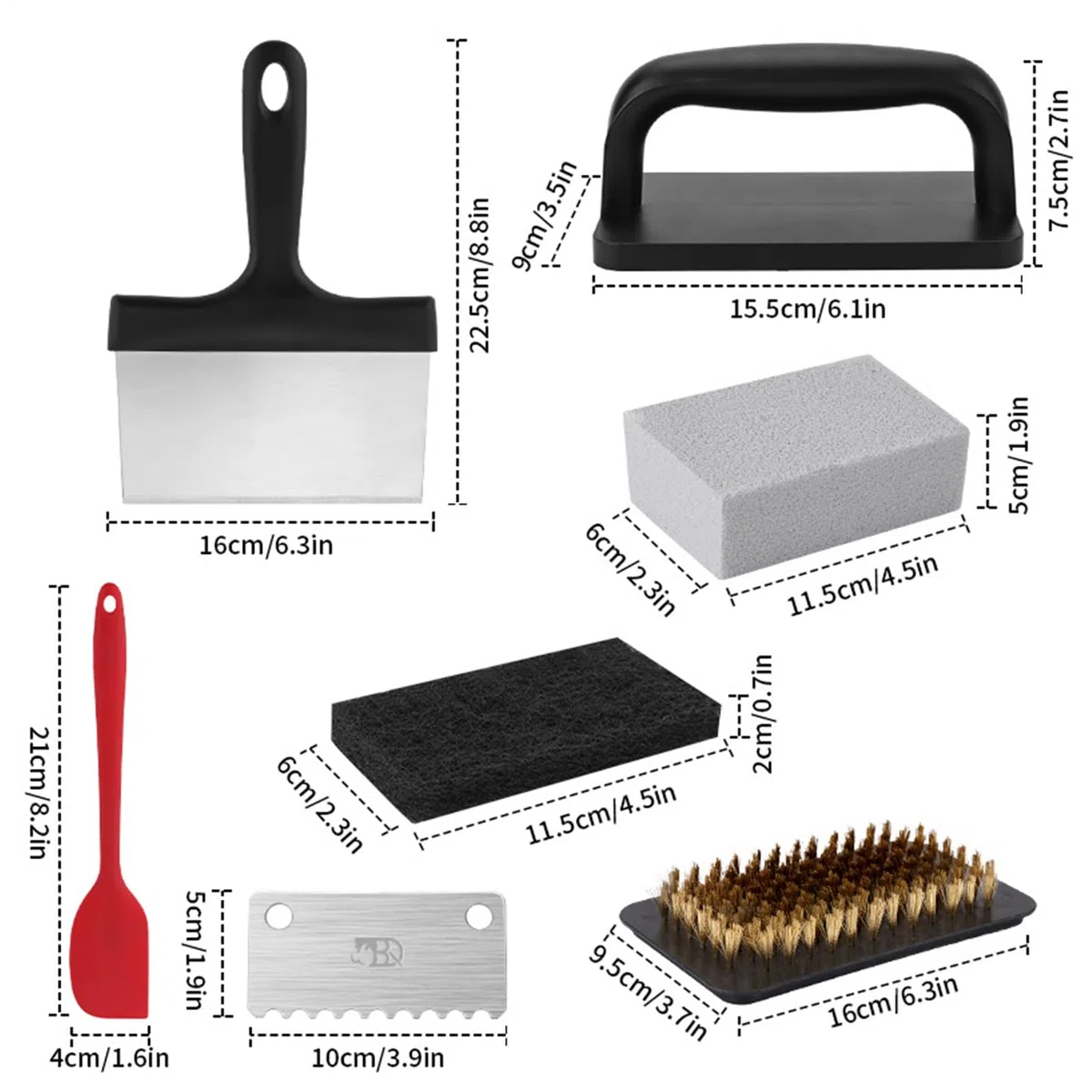 Grillplatten Reinigungszubehör - Grill Reinigungs-Pads Für Grillplatte & BBQ - Schweres Grillzubehör & Vielseitige Kochutensilien Für Camping, Picknick,