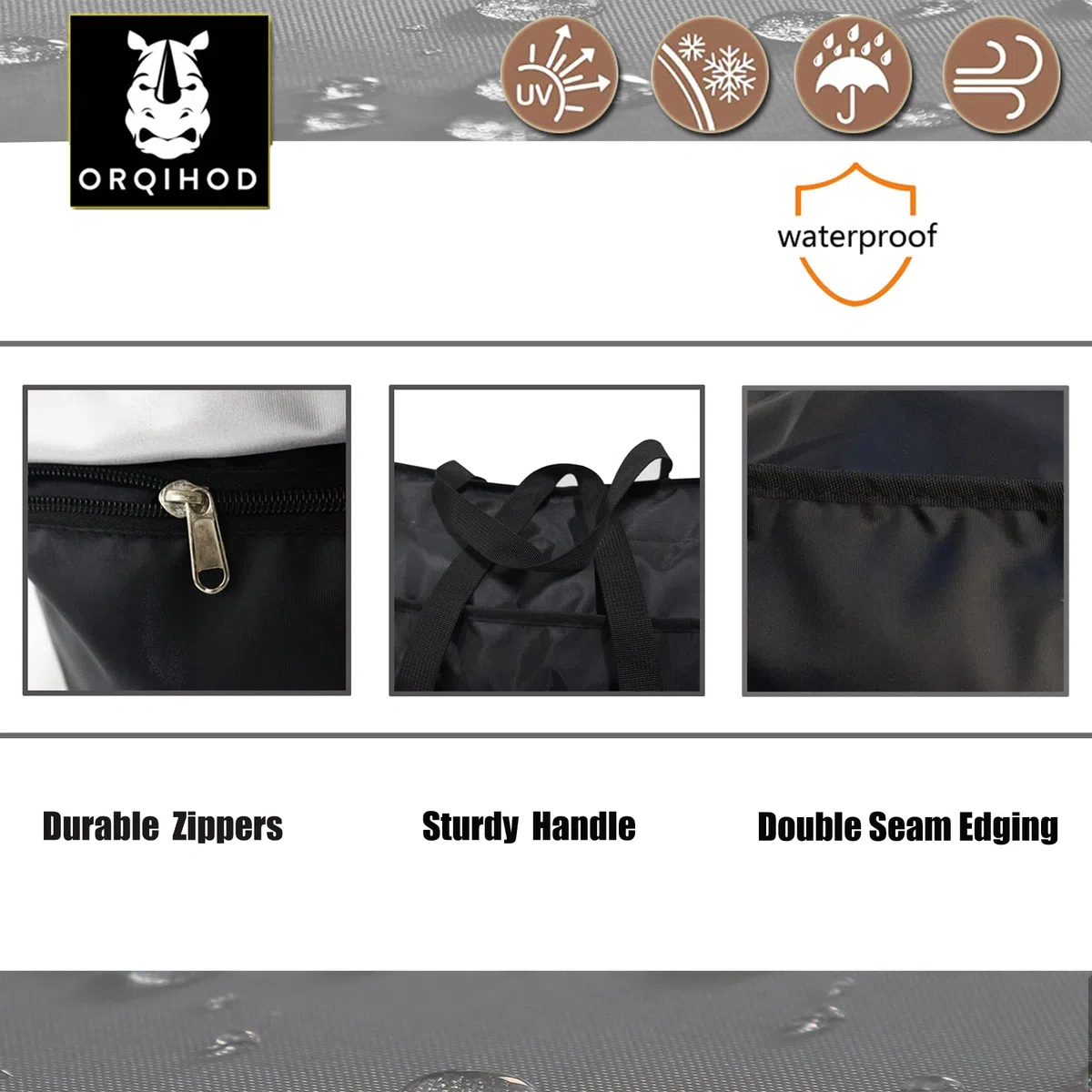 Outdoor-Kissen-Aufbewahrungstasche, wasserdicht, extra große Tasche für Outdoor-Kissen, 420D, robuste Gartenmöbel, Aufbewahrungstaschen mit Reißverschluss, 173 cm, Schwarz