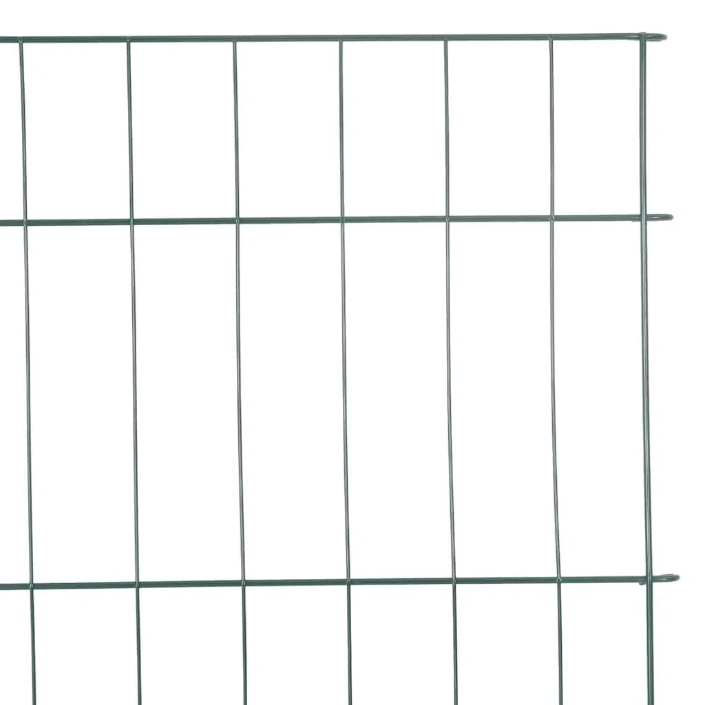 Teichzaun Set 8 Stück grün Stahl 50 x 80 cm Gartenzäune Zaunelemente für Terrasse und Vorgarten mit windschutz und sichtschutz für Garten und Grundstück Begrenzung