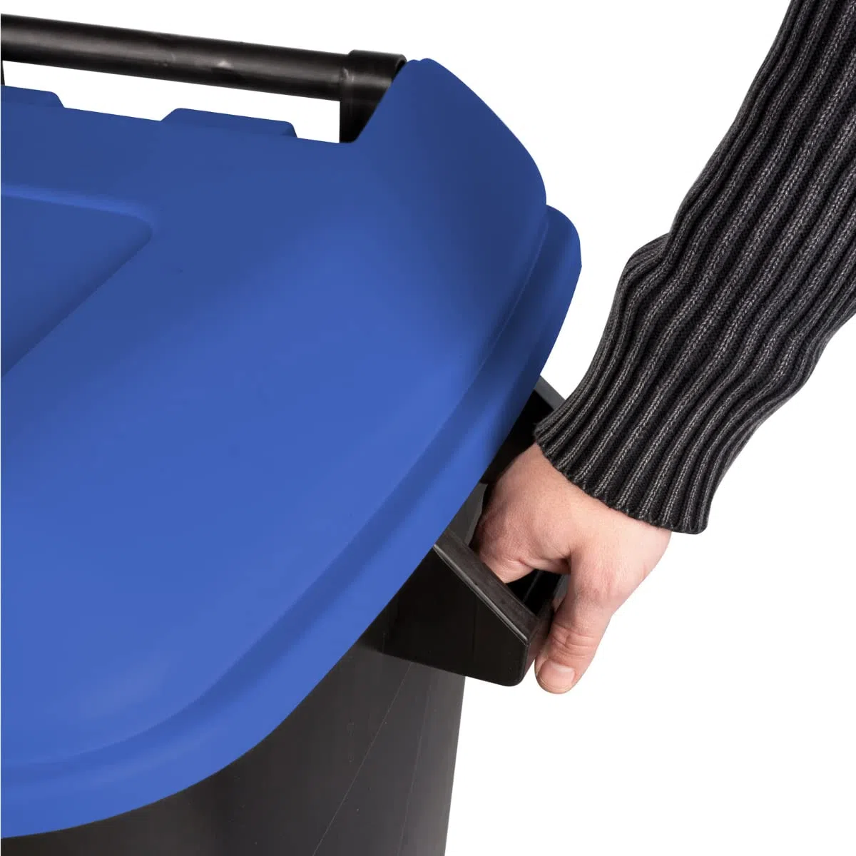 TAYG Mülleimer mit Pedal und Rollen, 120 l, Blau
