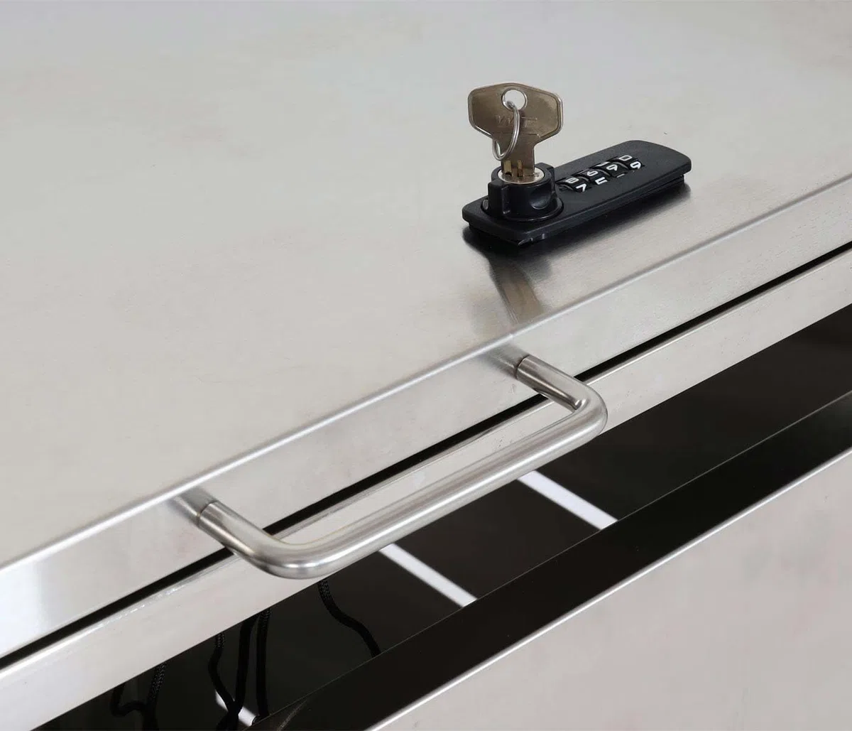 Mendler 2er-Mülltonnenverkleidung HWC-E83 103x115x63cm - Edelstahl | Mülltonnenbox, Mülltonnenabdeckung, erweiterbar, 38kg