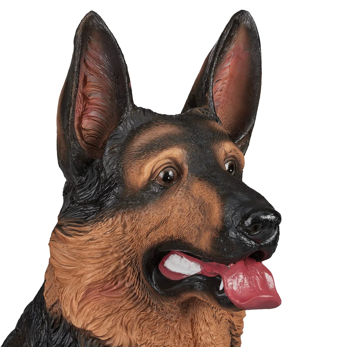Relaxdays Schäferhund Figur, lebensgroß, wetterfest, Dekofigur Hund, Garten Deko, HBT: 85 x 39 x 55 cm, Polyresin, braun