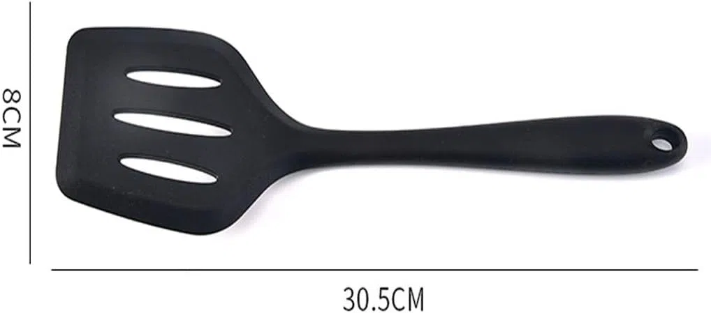 Silikon-Besteckset, Chef Küchenutensilien 10-teiliges Kochutensilien-Set, antihaftbeschichtet, hitzebeständig, BPA-frei, Silikon, Edelstahlgriff, Kochutensilien, Schneebesen(Black)
