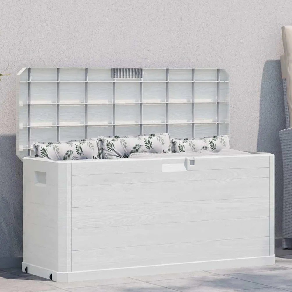 Garten-Aufbewahrungsbox 280 L Hellgrau, Stauraum Aufbewahrungskiste Gartentruhe für Kissen Decken Werkzeuge, Robuste Kunststoff Box als Aufbewahrungsmöbel für Innen und Außen