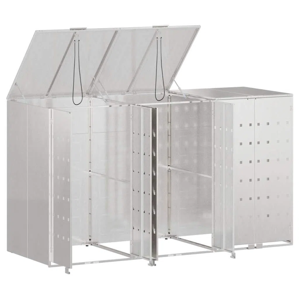 Mülltonnenbox 3er Mülltonnenboxen 240L Box für Mülltonnen Edelstahl