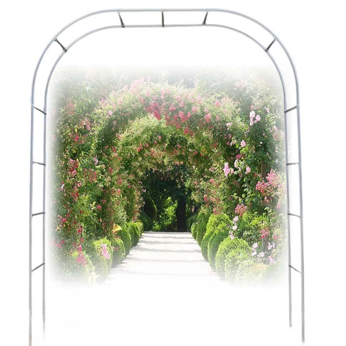 Gartenbogen aus Edelstahl – Außeneingang für Terrassen und Gärten, Sonnenschutz und Rostbeständigkeit, erhältlich in 120–300 cm Breiten, perfekt für Rankgitterstütze