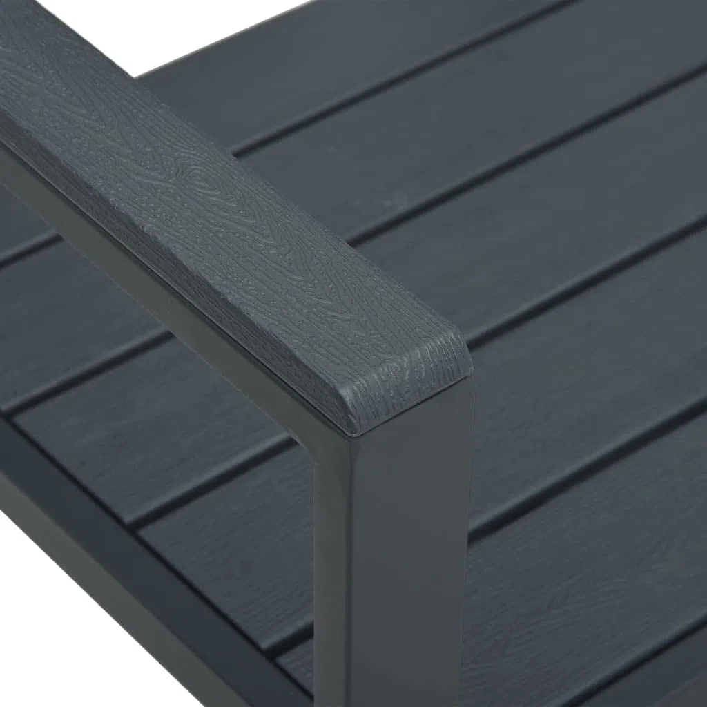 vidaXL Gartenbank Sitzbank Parkbank Gartenmöbel Bank Terrassenbank Balkonbank Außenbank Garten Balkon Outdoor 120cm HDPE Grau Holzoptik