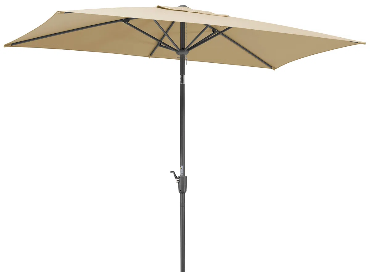 Schneider Sonnenschirm Tunis, natur, 270 x 150 cm rechteckig, 742-02, Gestell Stahl, Bespannung Polyester, 5.8 kg