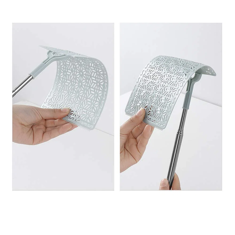 Aracoware 2 x große, ausziehbare Fliegenklatsche aus PE-Kunststoff, Teleskop-Edelstahlgriff, Fliegenklappe, stark, flexibel, manuelles Fliegen-Set für Spinnen, Mücken, Insekten, Käfer