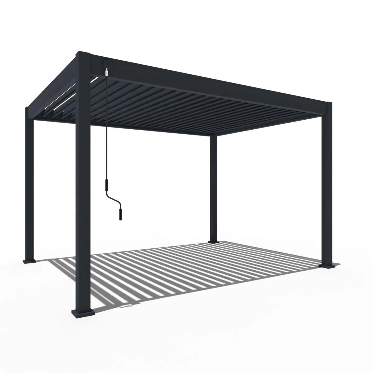 Weide Classic Pergola freistehend mit verstellbarem Lamellendach | Witterungsbeständiger Pavillon für Garten & Terrasse mit Handkurbel und integriertem Wasserablauf