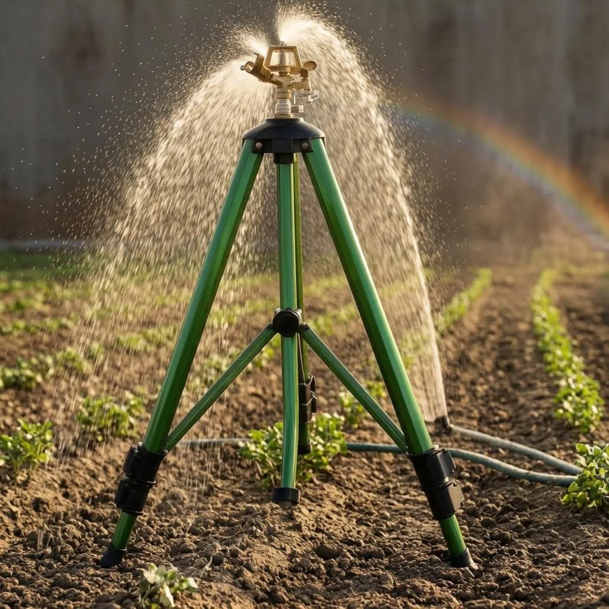 Verstellbarer Dreibein-Sprinkler Höhenverstellbar Einstellbarer Garten-Sprinkler Winkelverstellbar Metall-Rasensprenger