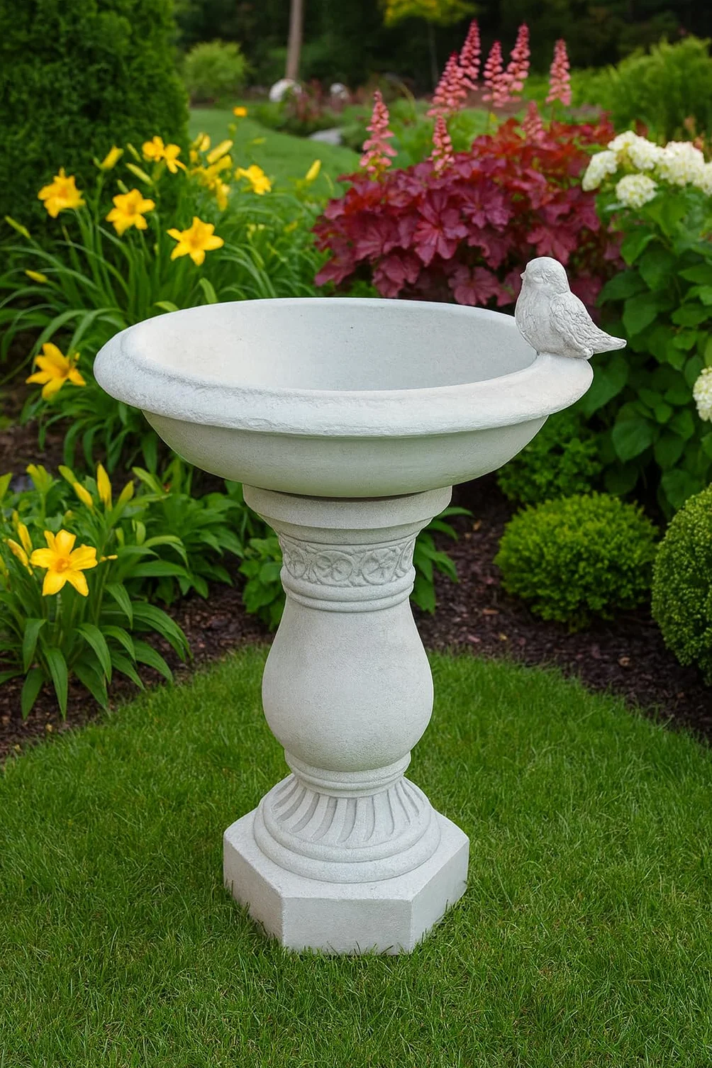 Green Lane Garden Antikes Vogelbad auf Einer dekorativen Säule