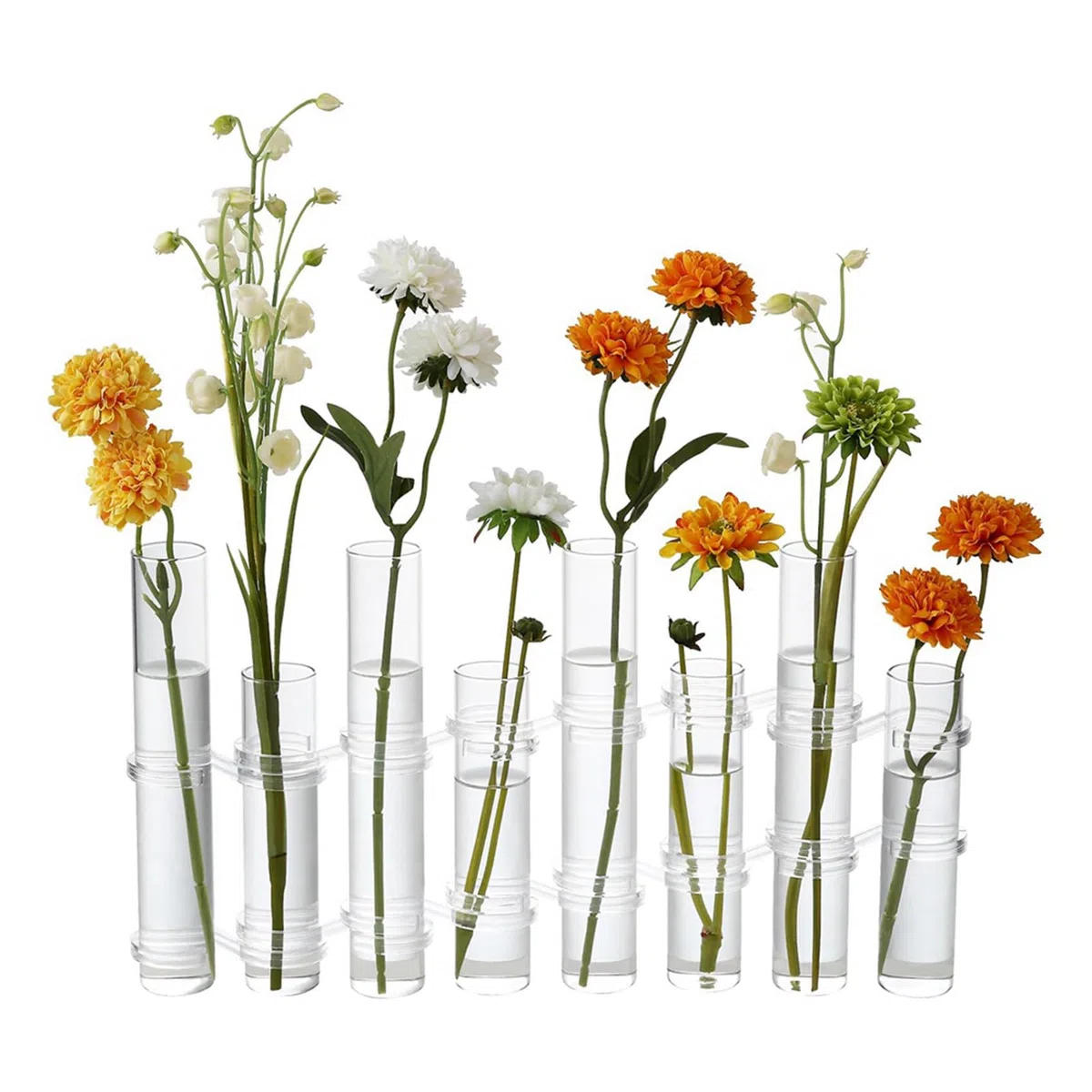 2Satz Blumenvase mit Scharnieren, Verschiedene Höhen, Reagenzglas-Vermehrungsstation Aus Klarem Zylinderglas, für Innendekoration