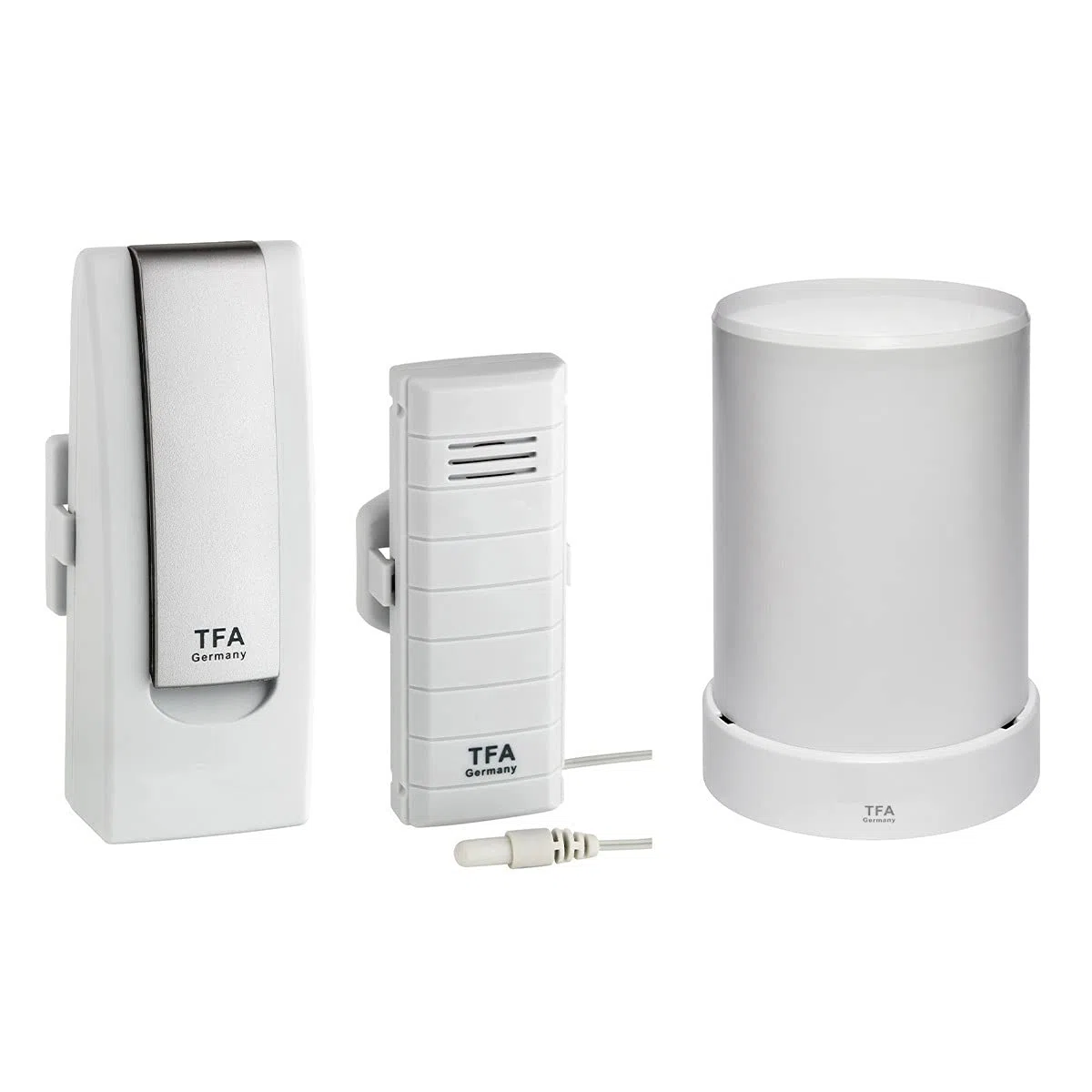TFA Dostmann Weatherhub Starterset, mit Temperatursender und Funk-Regenmesser, SmartHome, ideal für Pool,Teich, Kühlgerät, einfach installierbar, L305 x B245 x H245 mm