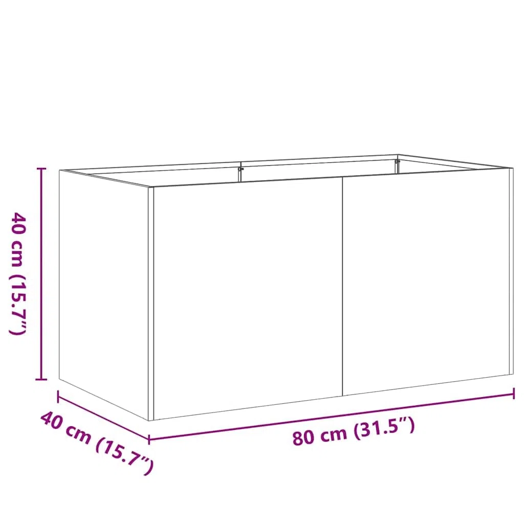 vidaXL Pflanzkübel Rostig 80x40x40 cm Wetterfester Stahl, Pflanzschale, Garten-Garten-Pflanzkübel, Outdoor-Pflanzgefäß, Hochbeet, Pflanzgefäß