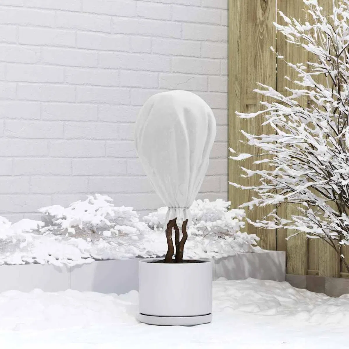 Gecheer Frostschutz Vlies, Pflanzen Vliesstoff Schutz Winter Wetter, Weiß 50 x 1,6 Meter, Nicht gewebtes Material, UV beständig, für Garten Pflanzen, Terrasse und Balkon