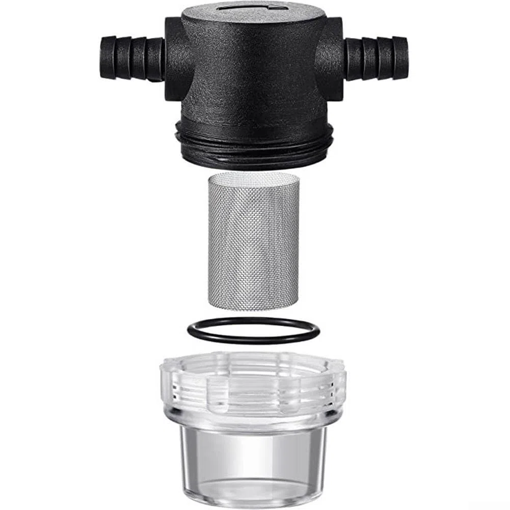 1/2 Zoll Wasserfilter Edelstahl 50 Mesh Inline Sieb für Pumpe Sprüher Hochdruckreiniger Transparent Gehäuse Leicht zu Reinigen