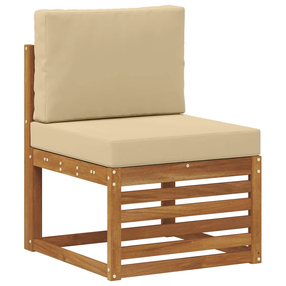 Sofagarnitur aus massivem Akazienholz wetterresistent, modernes Outdoor-Möbelset mit Sitzgruppe, Tisch, Bank und Stuhl für Garten Terrasse